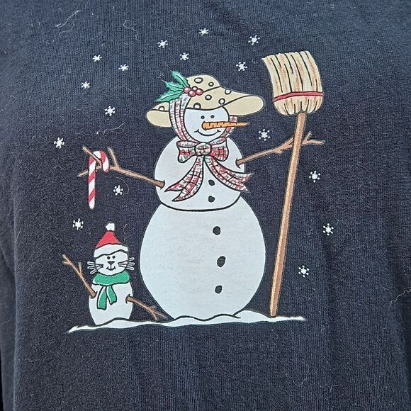 Winter dress by Cite. Black with snowmen. Size med. Overzied - Picture 4 of 5